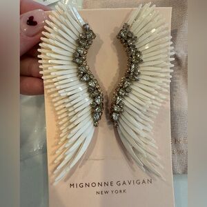 Mignonne Gavigan Cream Large Wing Earrings